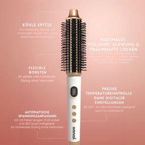 OMNIBRUSH - WÄRMEBÜRSTE (SECRET SALE) omnial Omnial Beauty 38 mm Stylingaufsatz für maximales Volumen und Traumlocken mit präziser digitaler Temperaturkontrolle (80-220°C), kühler Spitze und flexiblen Borsten – auch für Extensions geeignet.